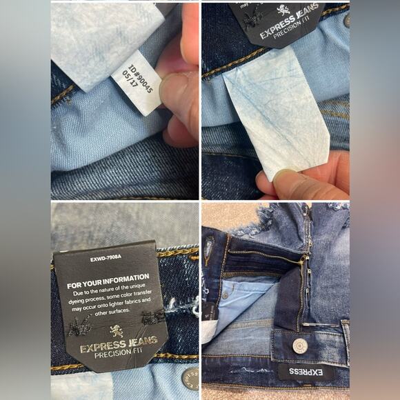 Y2K grunge streetwear Express 6 Edgy SafetyPin Frayed Highrise Shorts Punk Style - Picture 5 of 12